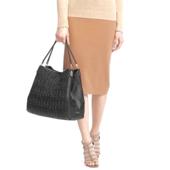 Coach Black Madison Op Art Needlepoint Phoebe Shoulder Bag Satchel - Picture 12 of 12